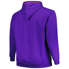 Purple/Heather Gray Phoenix Suns Big & Tall Contrast Pieced Stitched Full-Zip Hoodie | NBA