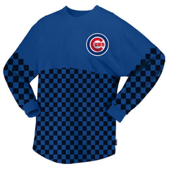 Chicago Cubs Fanatics Women's Checker Print Long Sleeve T-Shirt - MLB T-shirts