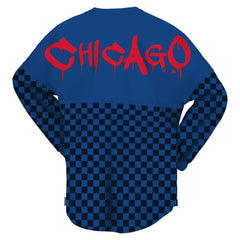 Chicago Cubs Fanatics Women's Checker Print Long Sleeve T-Shirt - MLB T-shirts