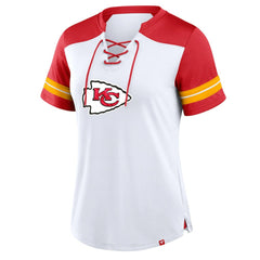 Kansas City Chiefs Women's Foiled Primary Lace-Up T-Shirt | NFL Sale