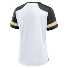 New Orleans Saints Women's Foiled Primary Lace-Up T-Shirt | NFL On sale