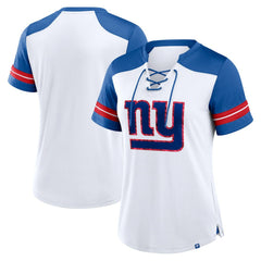 New York Giants Women's Foiled Primary Lace-Up T-Shirt | NFL On sale