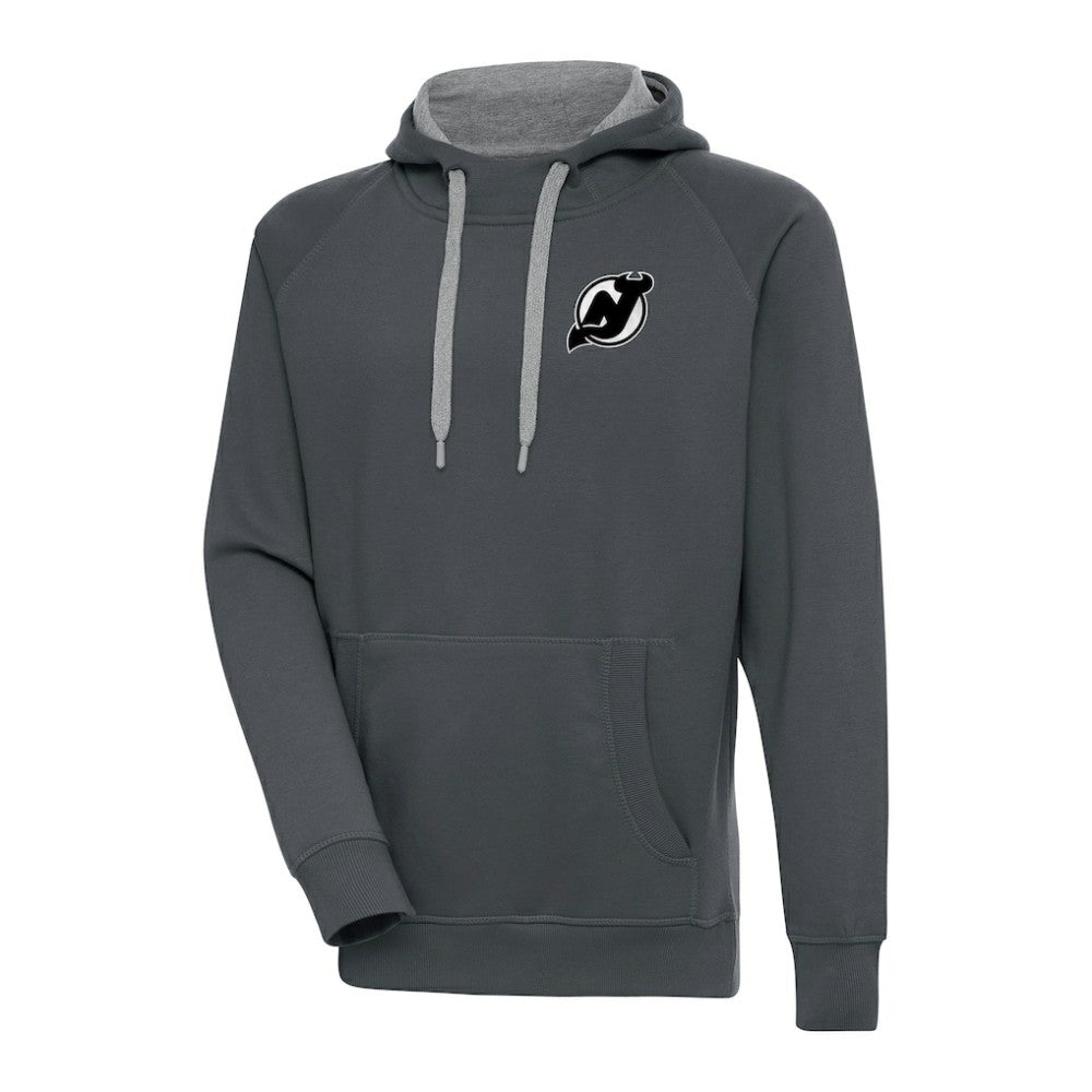 New Jersey Devils Antigua Metallic Logo Victory Pullover Hoodie - NHL Jerseys