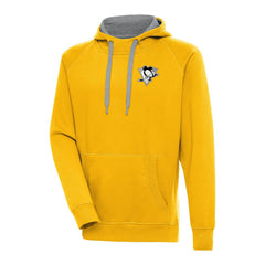 Pittsburgh Penguins Antigua Metallic Logo Victory Pullover Hoodie - NHL Hoodies