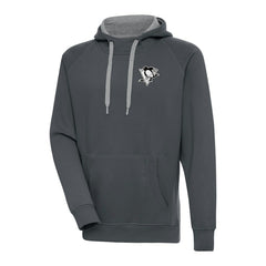 Pittsburgh Penguins Antigua Metallic Logo Victory Pullover Hoodie - NHL Hoodies