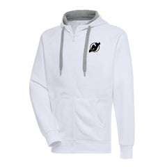 New Jersey Devils Antigua Metallic Logo Victory Full-Zip Hoodie - NHL Jerseys