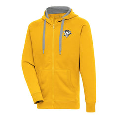 Pittsburgh Penguins Antigua Metallic Logo Victory Full-Zip Hoodie - NHL Hoodies