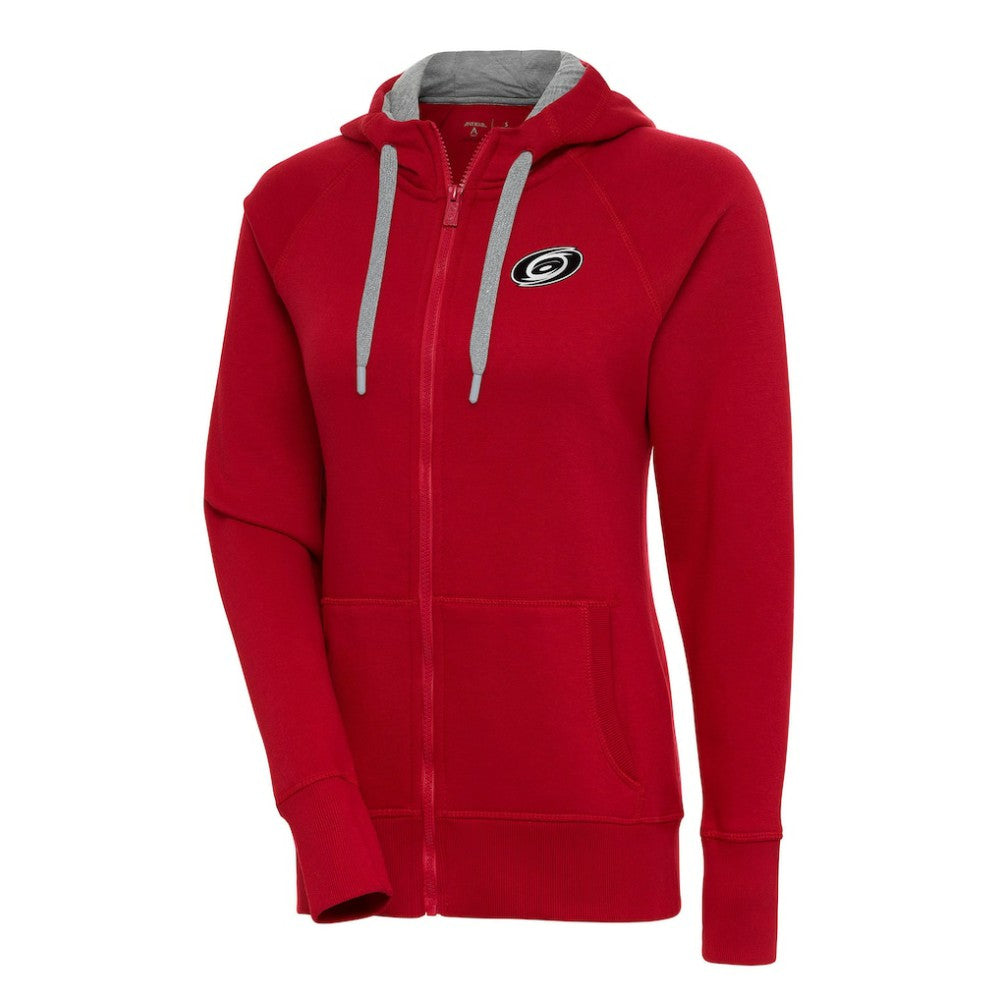 Carolina Hurricanes Antigua Women's Metallic Logo Victory Full-Zip Hoodie - NHL Hoodies
