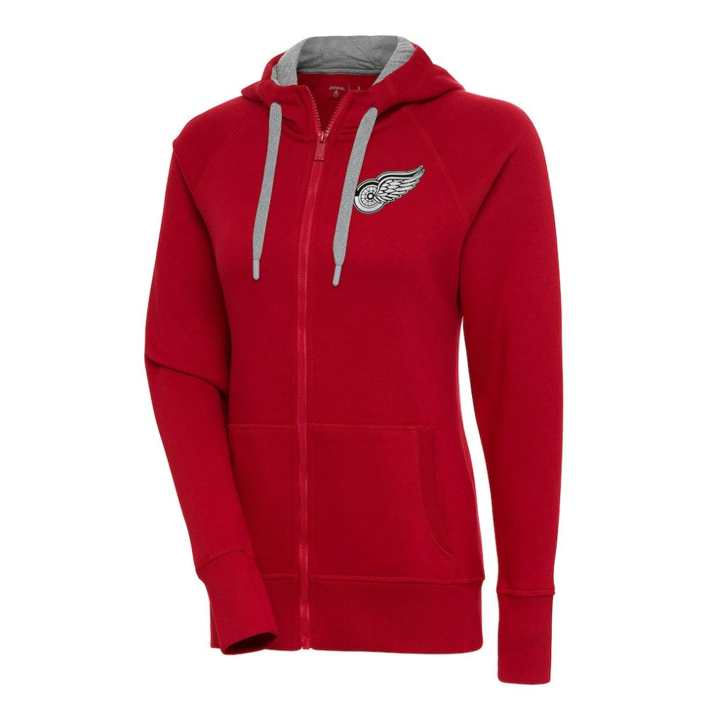 Detroit Red Wings Antigua Women's Metallic Logo Victory Full-Zip Hoodie - NHL Hoodies