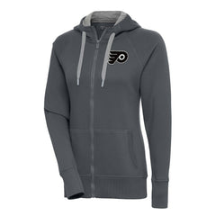 Philadelphia Flyers Antigua Women's Metallic Logo Victory Full-Zip Hoodie - NHL Hoodies
