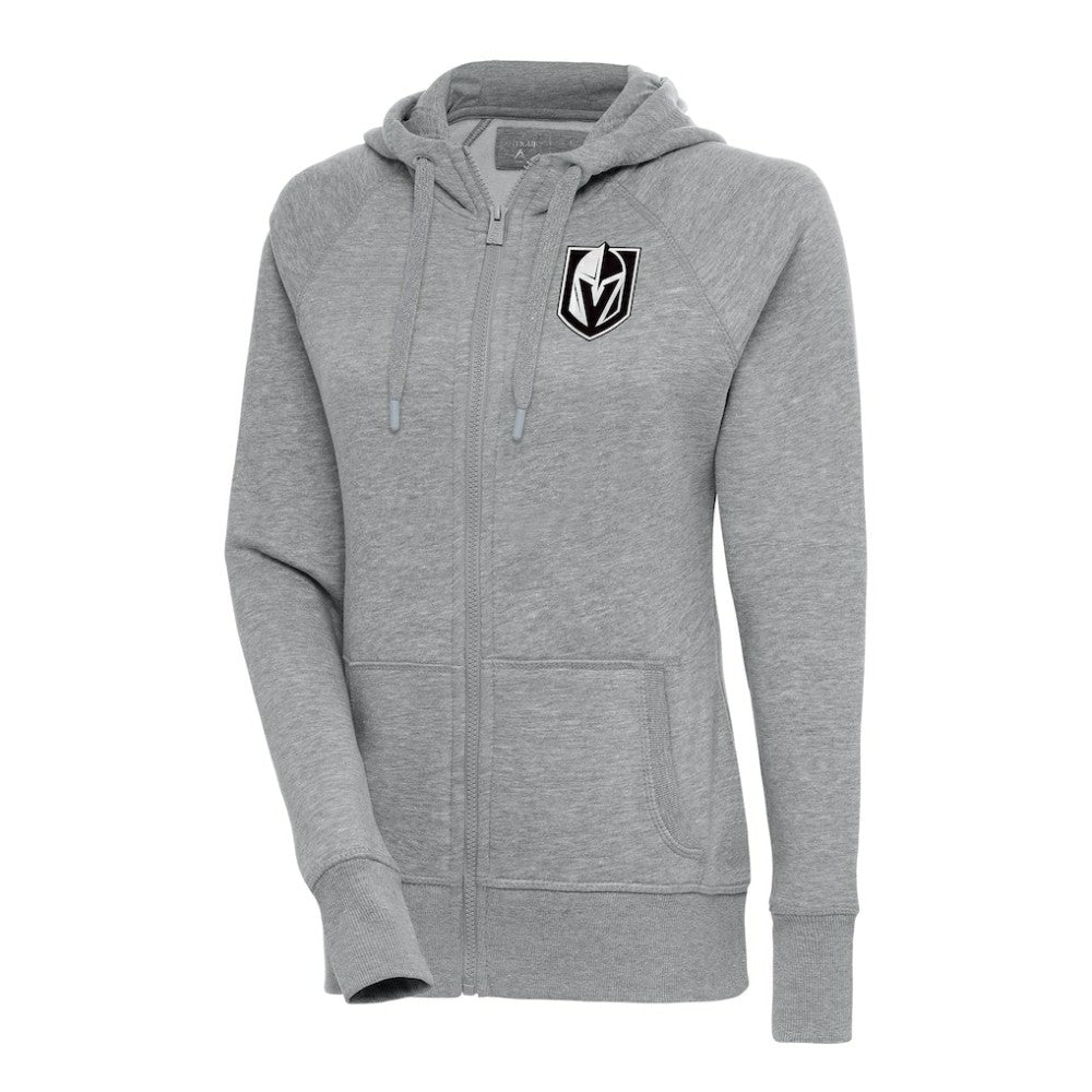 Vegas Golden Knights Antigua Women's Metallic Logo Victory Full-Zip Hoodie - NHL Hoodies