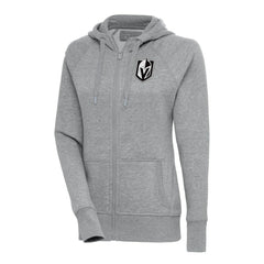 Vegas Golden Knights Antigua Women's Metallic Logo Victory Full-Zip Hoodie - NHL Hoodies