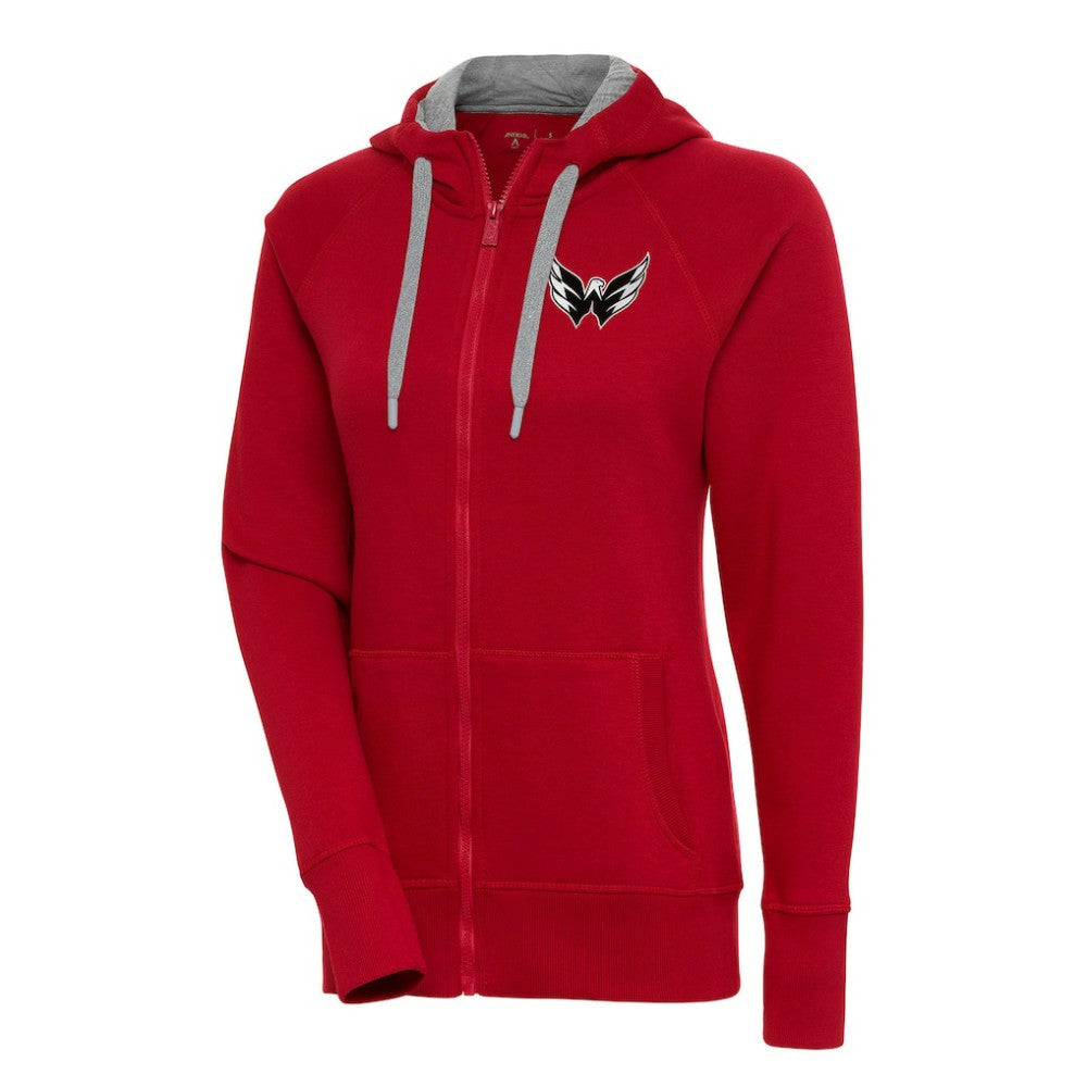 Washington Capitals Antigua Women's Metallic Logo Victory Full-Zip Hoodie - NHL Hoodies