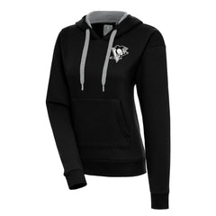 Pittsburgh Penguins Antigua Women's Metallic Logo Victory Pullover Hoodie - NHL Hoodies