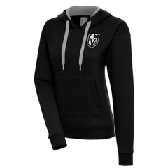 Vegas Golden Knights Antigua Women's Metallic Logo Victory Pullover Hoodie - NHL Hoodies