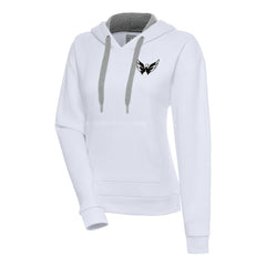 Washington Capitals Antigua Women's Metallic Logo Victory Pullover Hoodie - NHL Hoodies