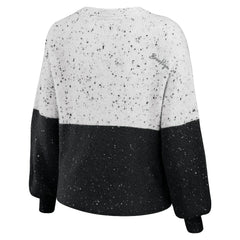 White/Black Brooklyn Nets WEAR by Erin Andrews Women's Color-Block Pullover Sweater | NBA