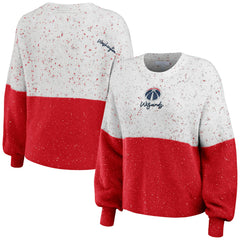 White/Red Washington Wizards WEAR by Erin Andrews Women's Color-Block Pullover Sweater | NBA
