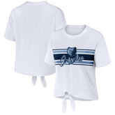 White Memphis Grizzlies WEAR by Erin Andrews Women's Tie-Front T-Shirt | NBA