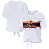 White Phoenix Suns WEAR by Erin Andrews Women's Tie-Front T-Shirt | NBA