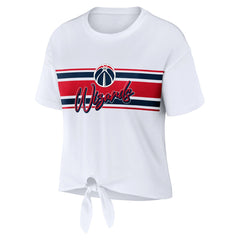 White Washington Wizards WEAR by Erin Andrews Women's Tie-Front T-Shirt | NBA