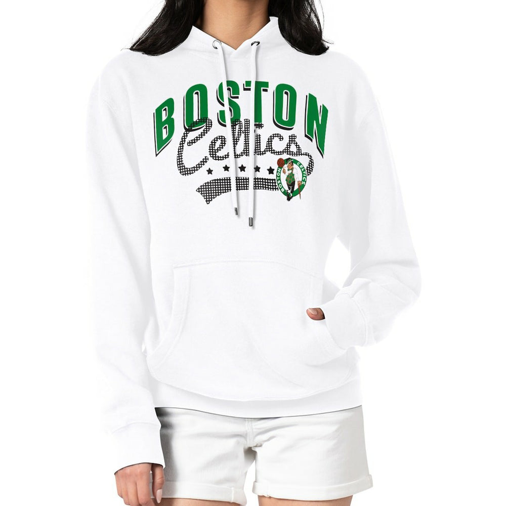 White Boston Celtics G-III 4Her by Carl Banks Women's Filigree Logo Pullover Hoodie - White shop | NBA