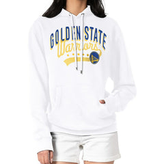 White Golden State Warriors G-III 4Her by Carl Banks Women's Filigree Logo Pullover Hoodie - White outlet | NBA