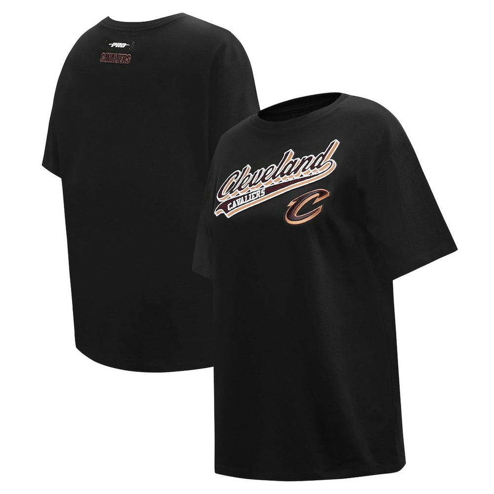 Black Cleveland Cavaliers Pro Standard Women's Script Boyfriend T-Shirt sale | NBA