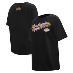 Black Los Angeles Lakers Pro Standard Women's Script Boyfriend T-Shirt | NBA