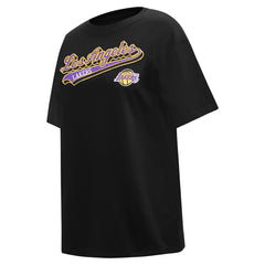 Black Los Angeles Lakers Pro Standard Women's Script Boyfriend T-Shirt | NBA