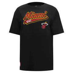 Black Miami Heat Pro Standard Women's Script Boyfriend T-Shirt | NBA