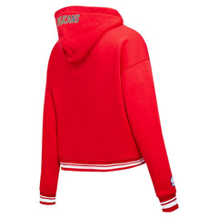 Red New Orleans Pelicans Pro Standard Women's Script Tail Cropped Pullover Hoodie | NBA