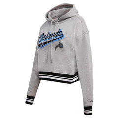 Heather Gray Orlando Magic Pro Standard Women's Script Tail Cropped Pullover Hoodie | NBA