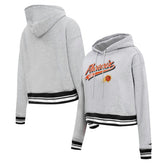 Heather Gray Phoenix Suns Pro Standard Women's Script Tail Cropped Pullover Hoodie | NBA