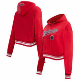 Red Washington Wizards Pro Standard Women's Script Tail Cropped Pullover Hoodie | NBA