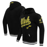Black Utah Jazz Pro Standard Script Tail Pullover Hoodie | NBA