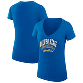Royal Golden State Warriors G-III 4Her by Carl Banks Women's Super-Slim Fit Lightweight Filigree Logo V-Neck T-Shirt sale | NBA