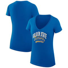 Royal Golden State Warriors G-III 4Her by Carl Banks Women's Super-Slim Fit Lightweight Filigree Logo V-Neck T-Shirt sale | NBA