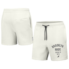 Cream Brooklyn Nets NBA x Staple Heavyweight Fleece Shorts | NBA