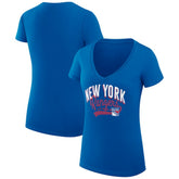 New York Rangers G-III 4Her by Carl Banks Women's Super-Slim Fit Lightweight Filigree Logo V-Neck T-Shirt – Blue - NHL T-shirts
