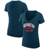 Washington Capitals G-III 4Her by Carl Banks Women's Super-Slim Fit Lightweight Filigree Logo V-Neck T-Shirt – Navy - NHL T-shirts