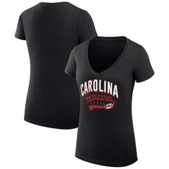 Carolina Hurricanes G-III 4Her by Carl Banks Women's Super-Slim Fit Lightweight Filigree Logo V-Neck T-Shirt – Black - NHL T-shirts