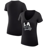 Los Angeles Kings G-III 4Her by Carl Banks Women's Super-Slim Fit Lightweight Filigree Logo V-Neck T-Shirt – Black - NHL T-shirts