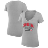 Carolina Hurricanes G-III 4Her by Carl Banks Women's Super-Slim Fit Lightweight Filigree Logo V-Neck T-Shirt – Gray - NHL T-shirts