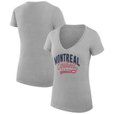 Montreal Canadiens G-III 4Her by Carl Banks Women's Super-Slim Fit Lightweight Filigree Logo V-Neck T-Shirt – Gray - NHL T-shirts