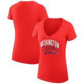 Washington Capitals G-III 4Her by Carl Banks Women's Super-Slim Fit Lightweight Filigree Logo V-Neck T-Shirt – Red - NHL T-shirts
