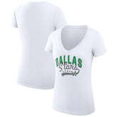 Dallas Stars G-III 4Her by Carl Banks Women's Super-Slim Fit Lightweight Filigree Logo V-Neck T-Shirt – White - NHL T-shirts