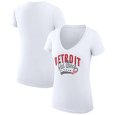 Detroit Red Wings G-III 4Her by Carl Banks Women's Super-Slim Fit Lightweight Filigree Logo V-Neck T-Shirt – White - NHL T-shirts