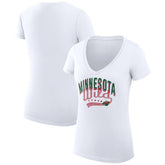 Minnesota Wild G-III 4Her by Carl Banks Women's Super-Slim Fit Lightweight Filigree Logo V-Neck T-Shirt – White - NHL T-shirts