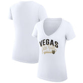 Vegas Golden Knights G-III 4Her by Carl Banks Women's Super-Slim Fit Lightweight Filigree Logo V-Neck T-Shirt – White - NHL T-shirts